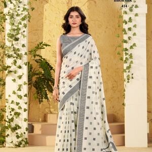 Elegant Pink and Gray Saree